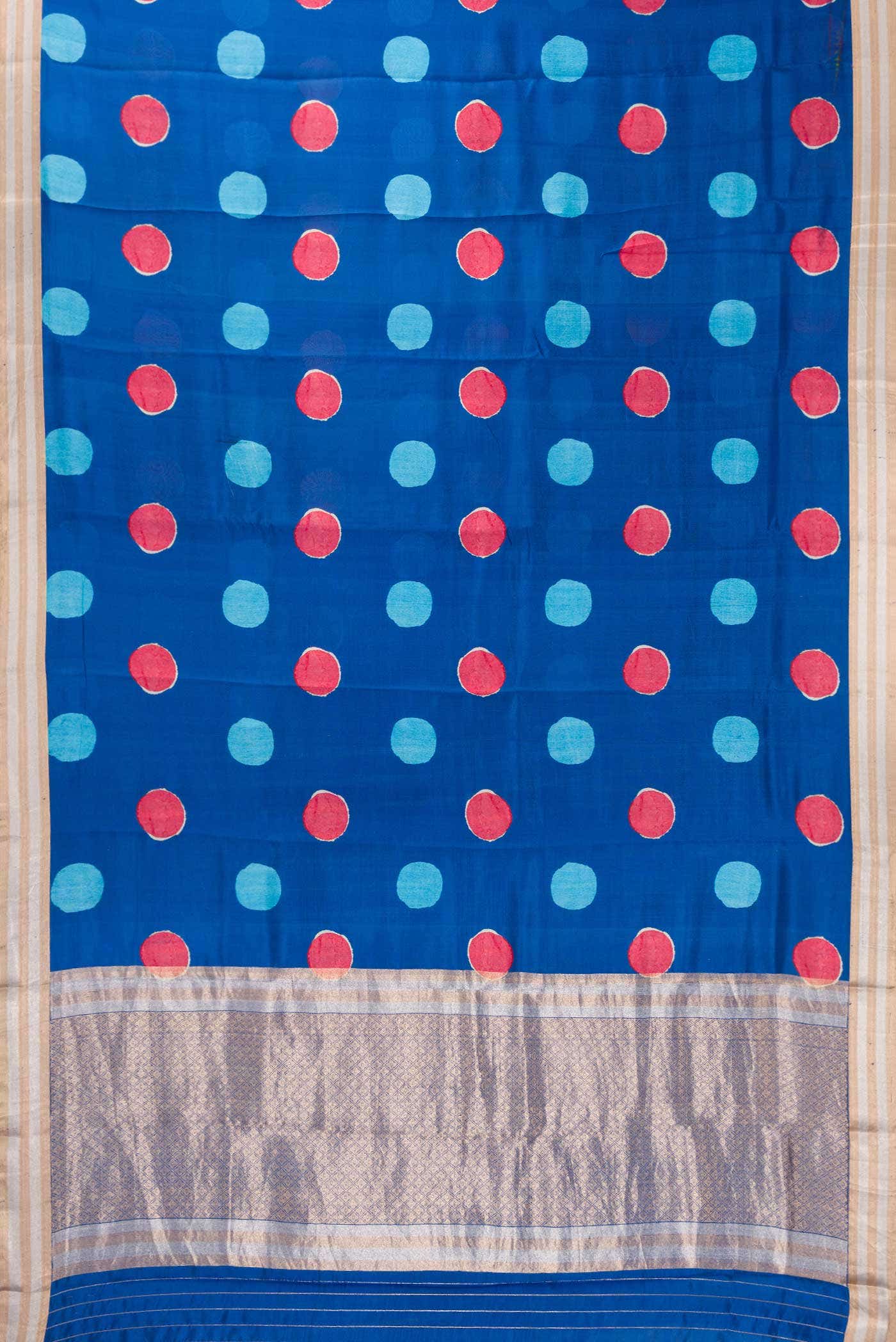 Blue Tussar Silk Saree