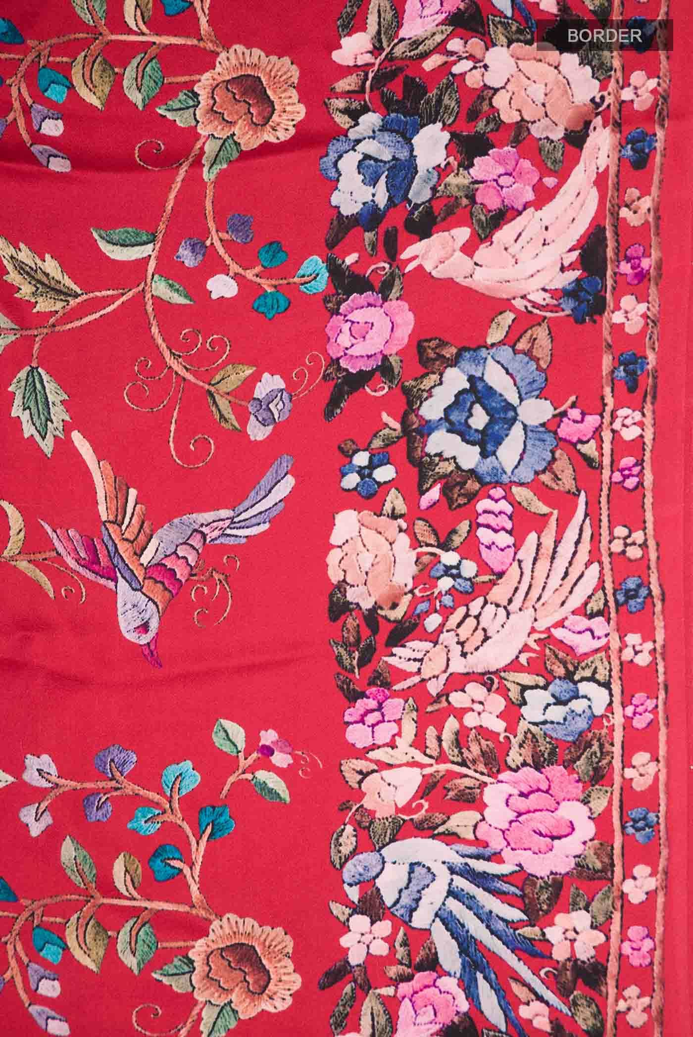 Red Satin Silk Saree