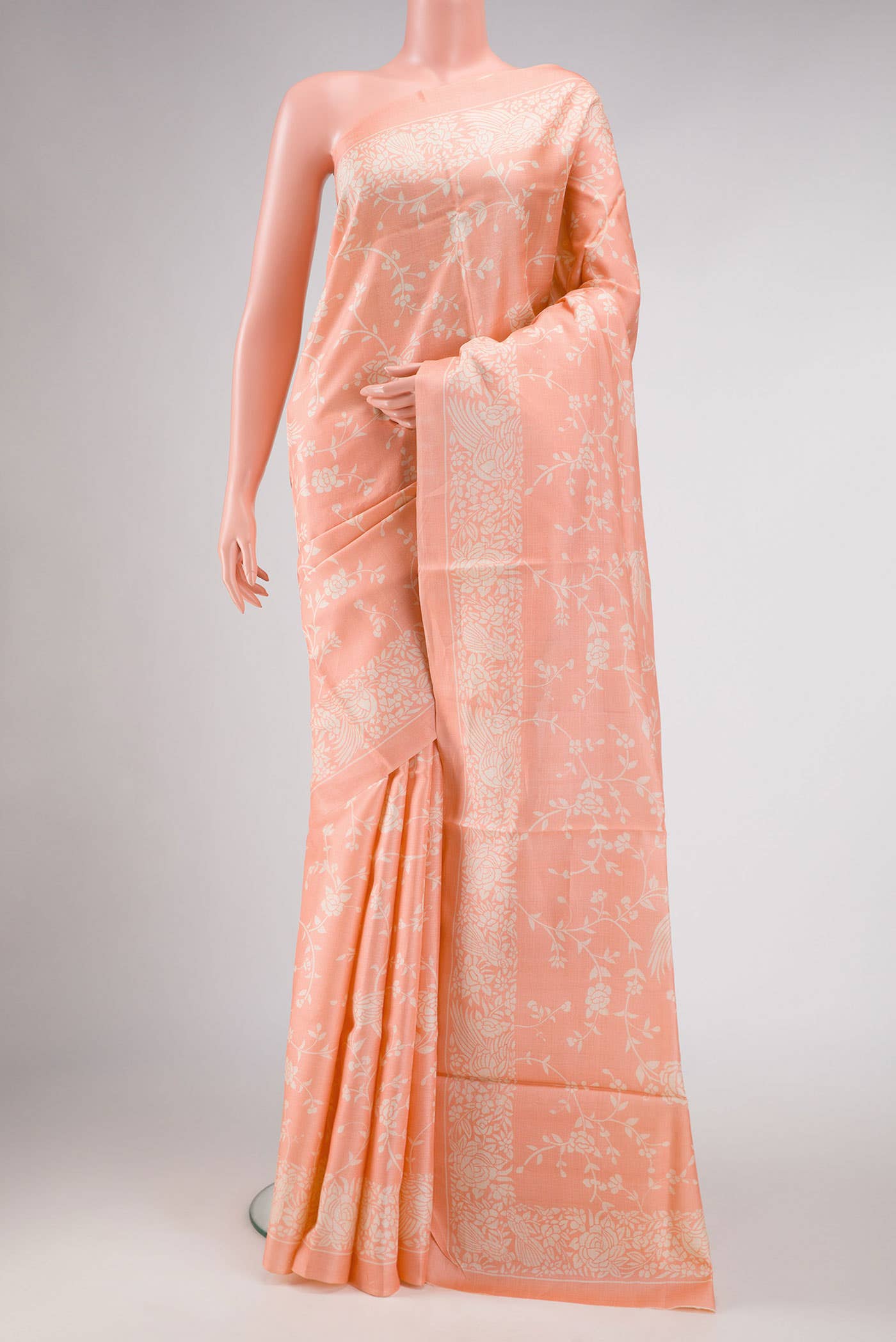Golden Peach Tussar Silk Saree