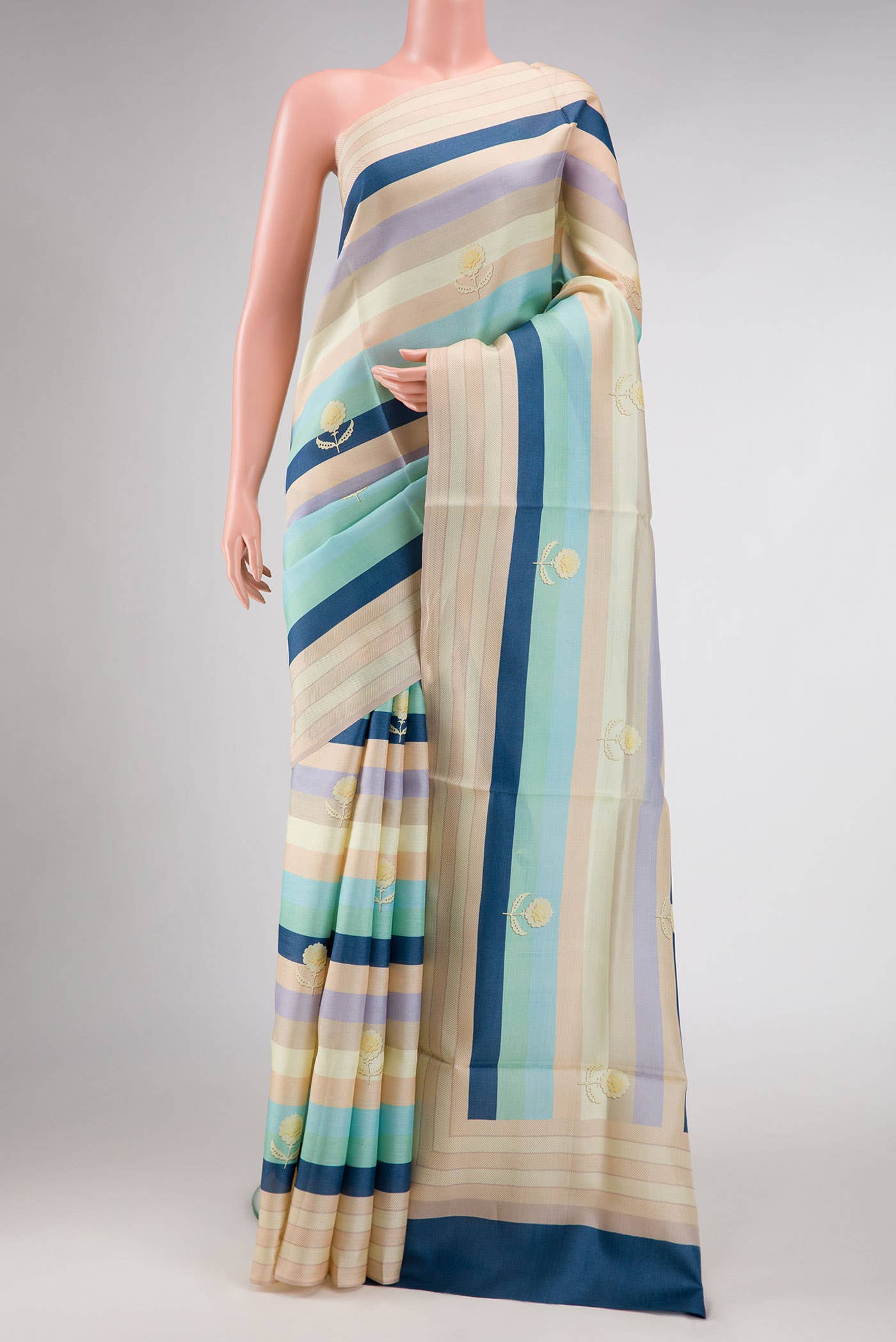 Multi Tussar Silk Saree