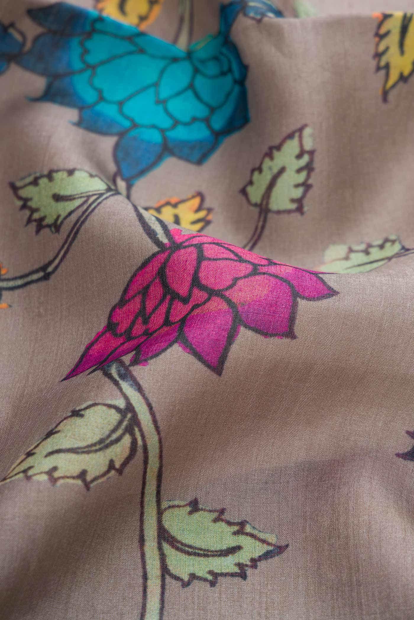 Grey Tussar Silk Saree
