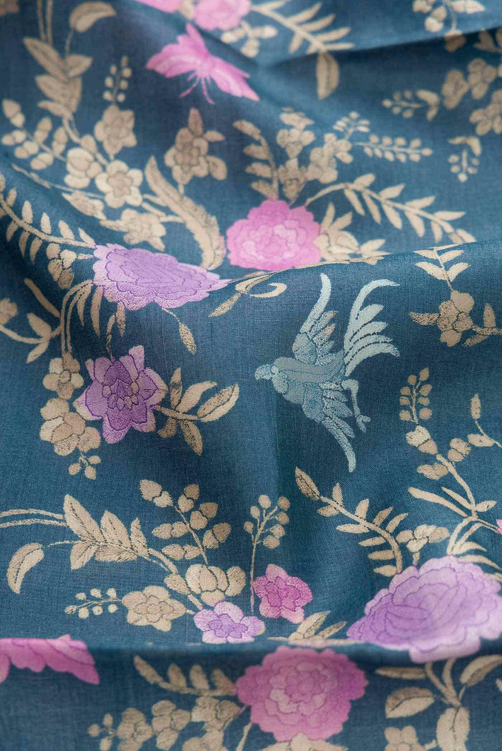 Maya Blue Tussar Silk Saree