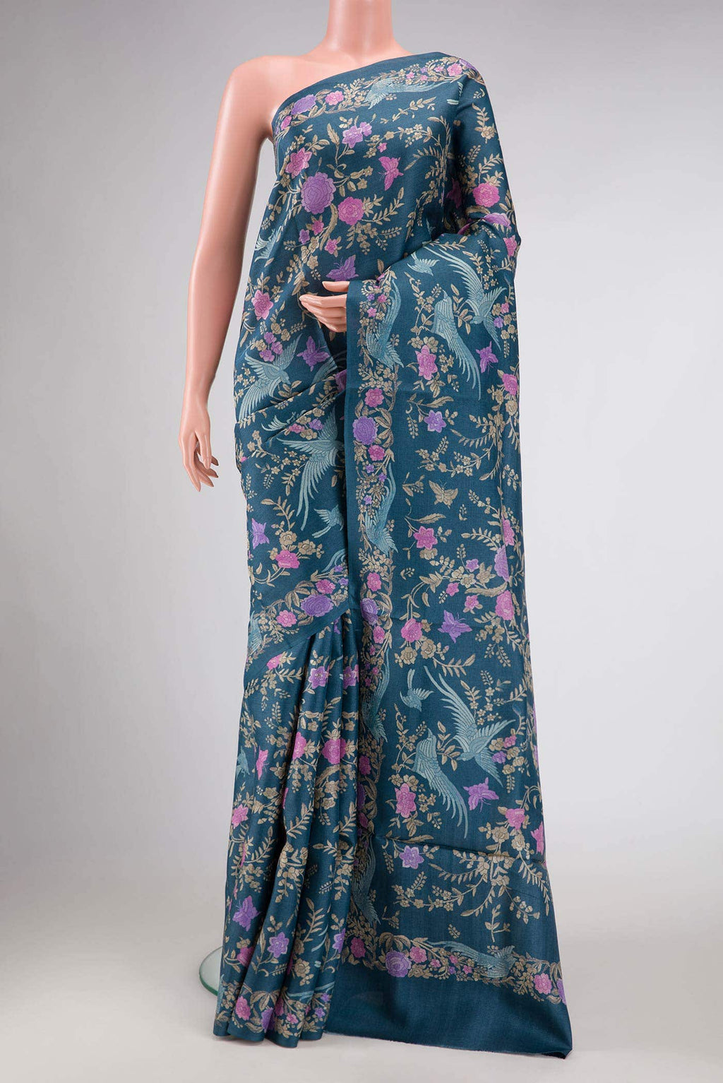 Maya Blue Tussar Silk Saree