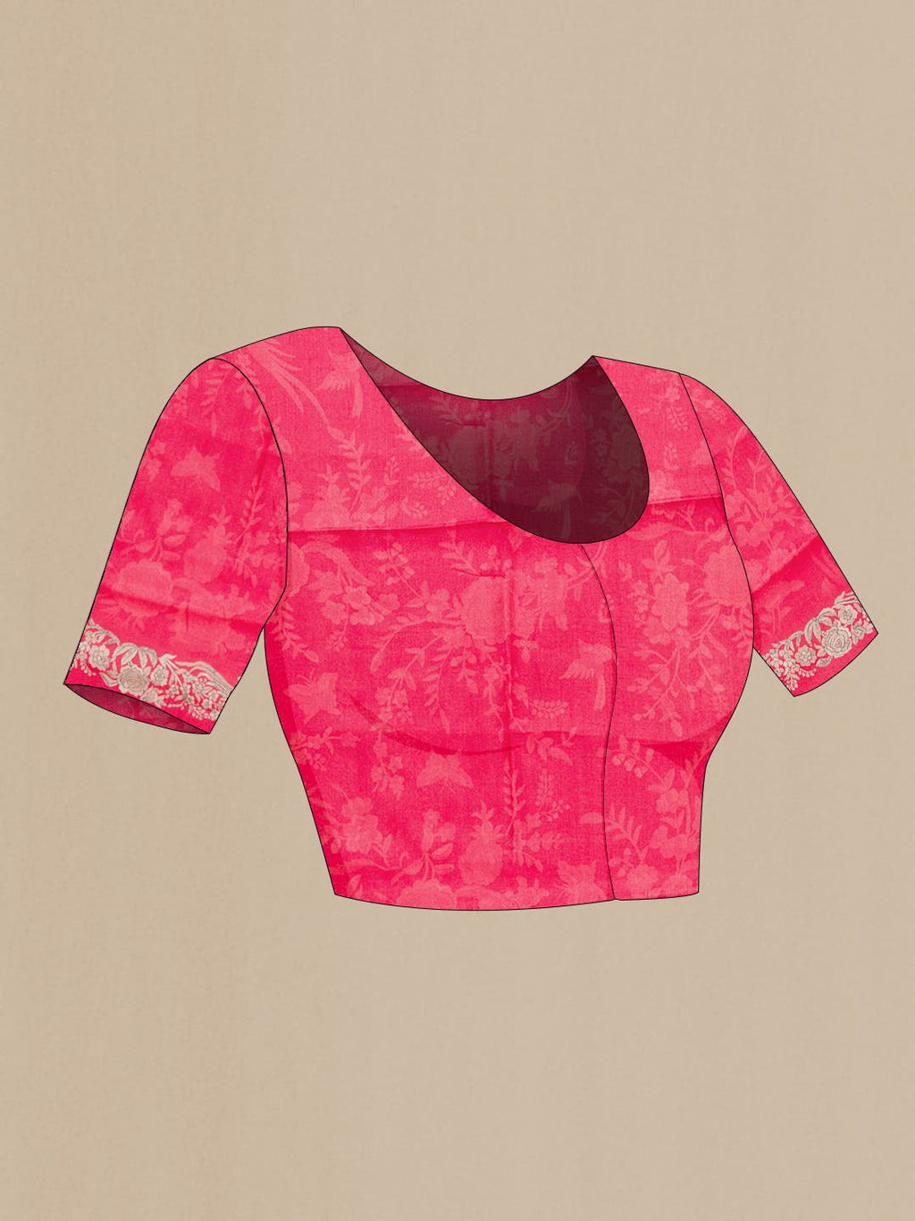 Pink Tussar Silk Saree