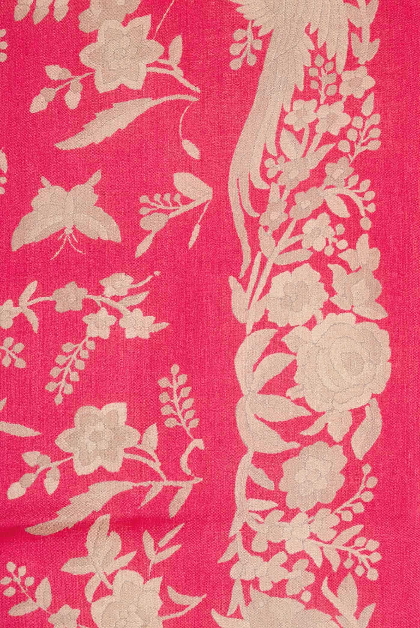 Pink Tussar Silk Saree