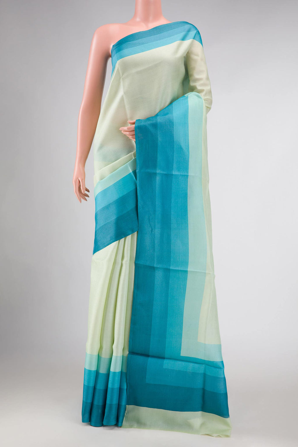 Light Green Tussar Silk Saree
