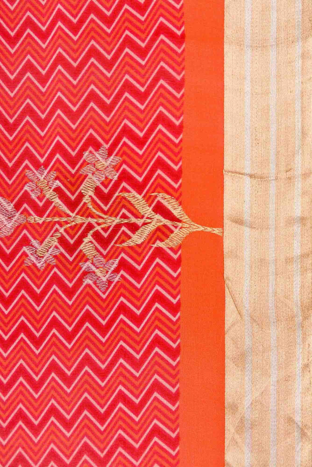 Orange Dual Tone Kanchipuram Silk Saree