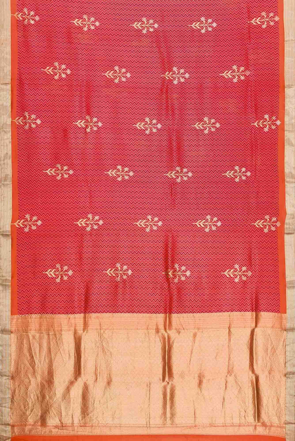 Orange Dual Tone Kanchipuram Silk Saree