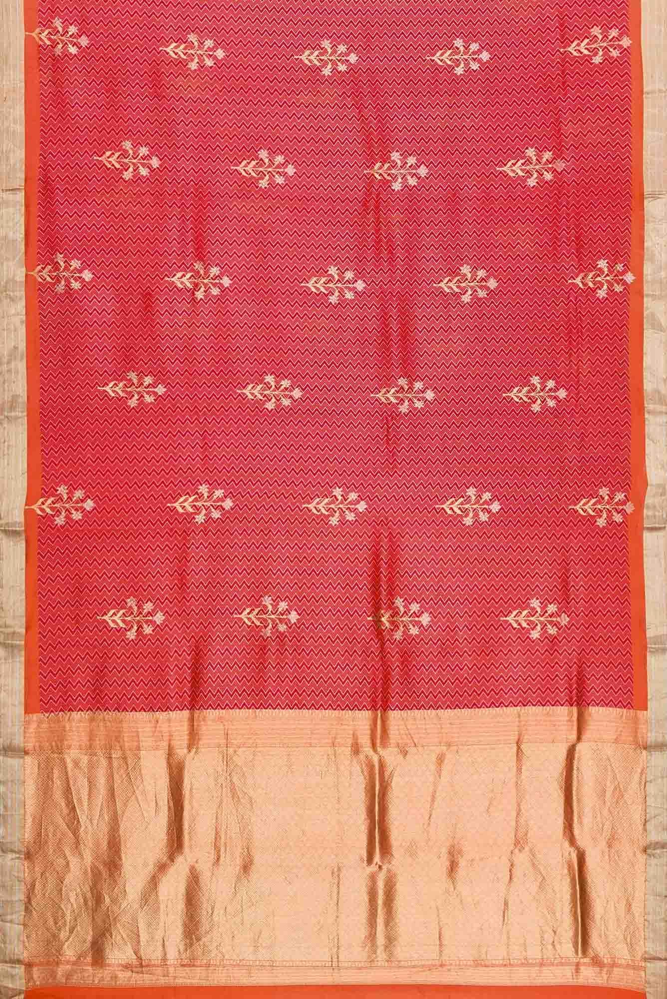 Orange Dual Tone Kanchipuram Silk Saree