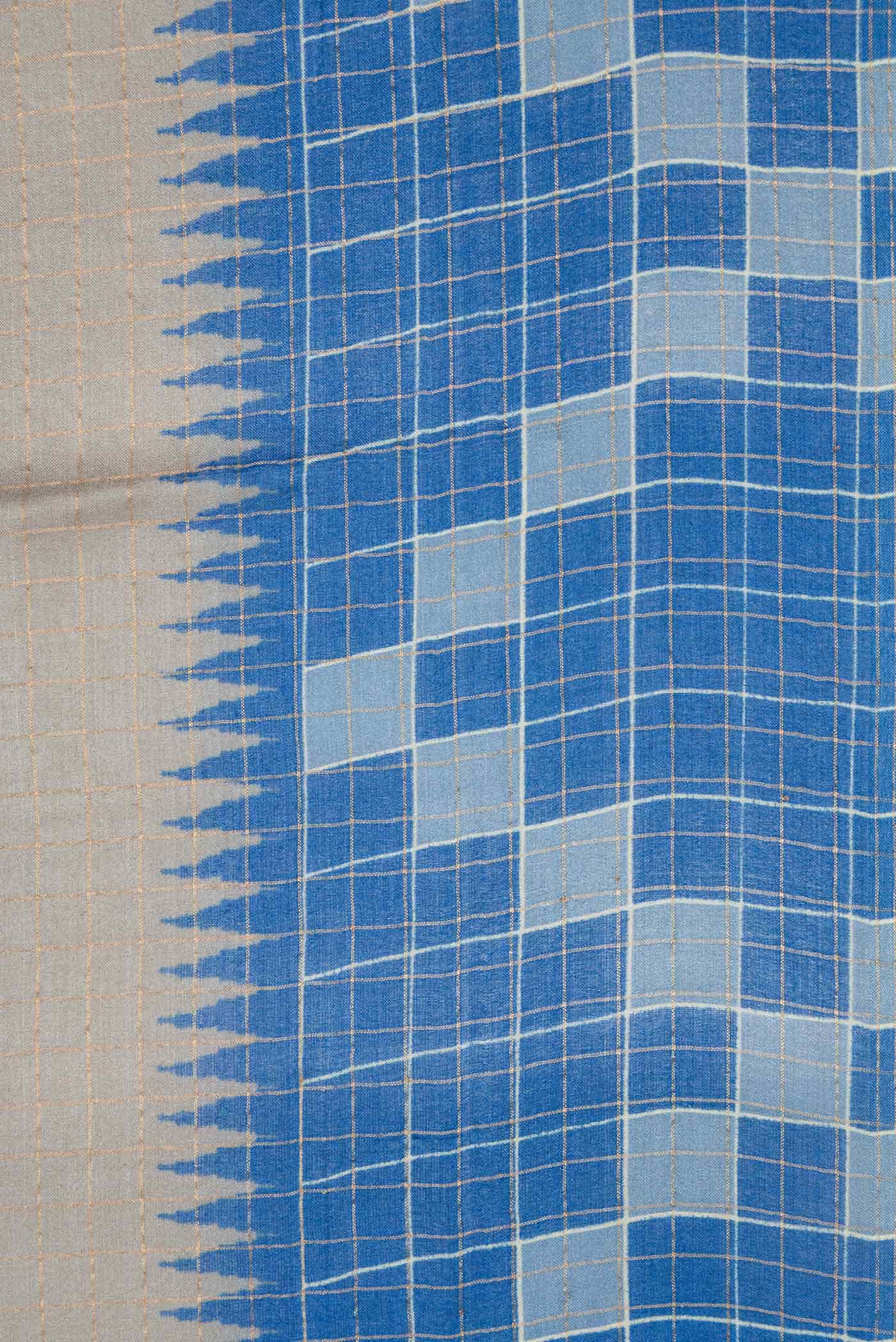 Grey Dual Tone Tussar Silk Saree