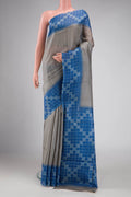 Grey Dual Tone Tussar Silk Saree