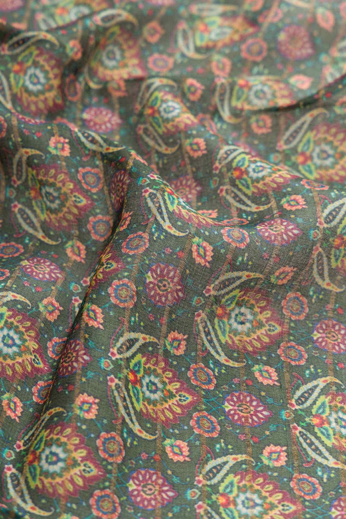 Green Tussar Silk Saree