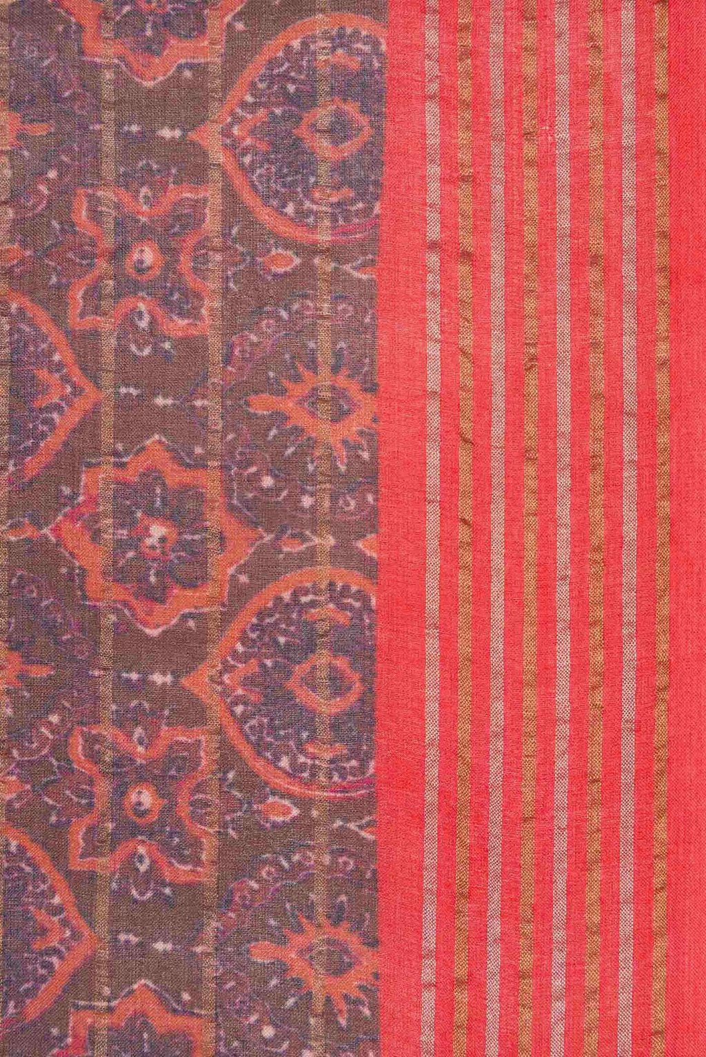 Brown Tussar Silk Saree