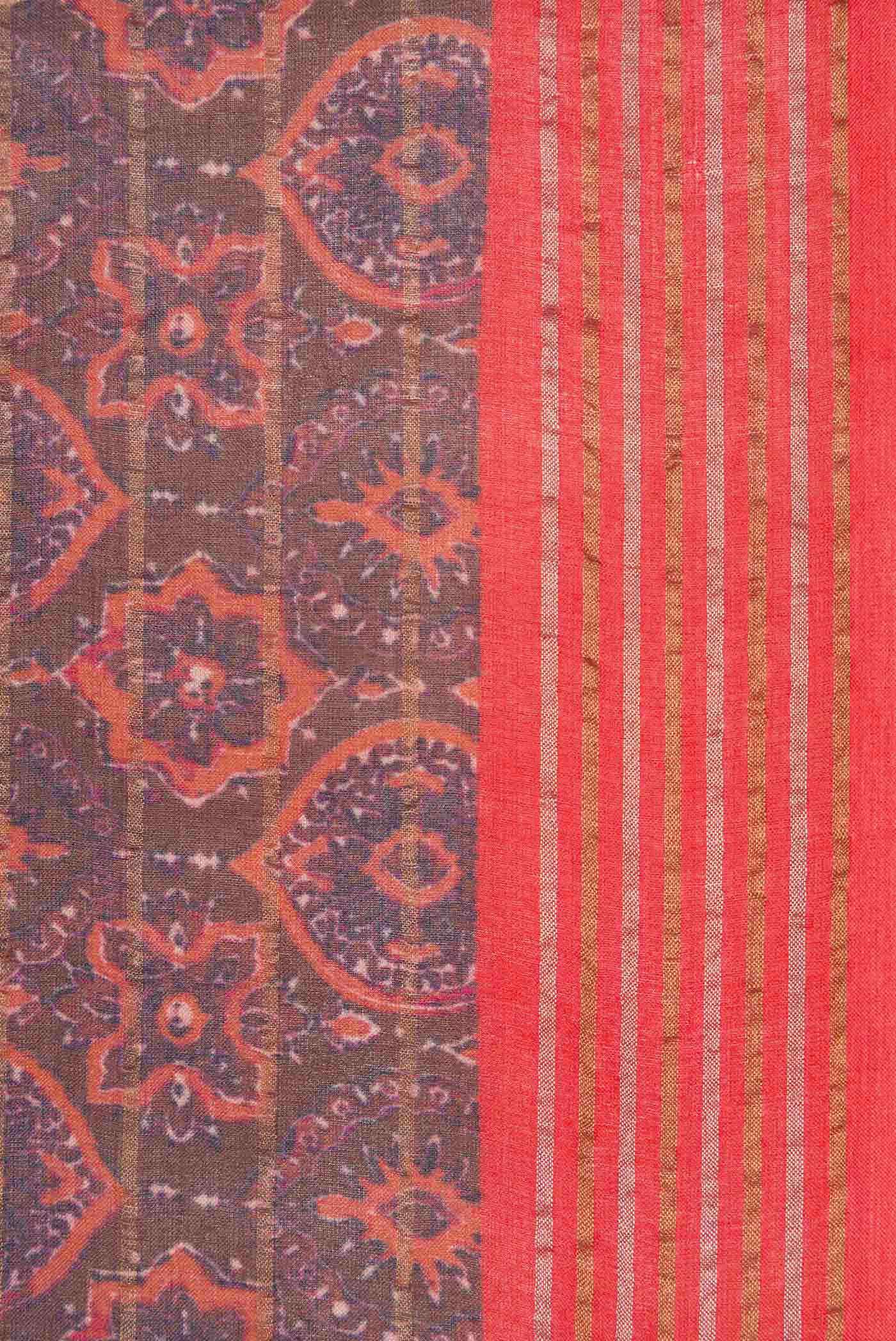 Brown Tussar Silk Saree