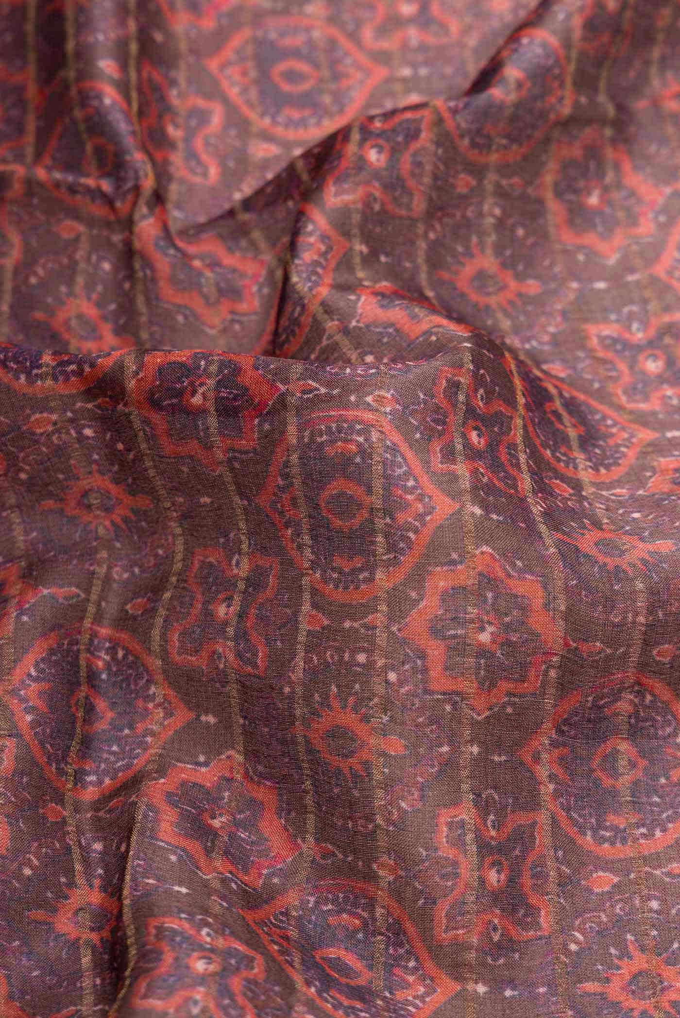 Brown Tussar Silk Saree