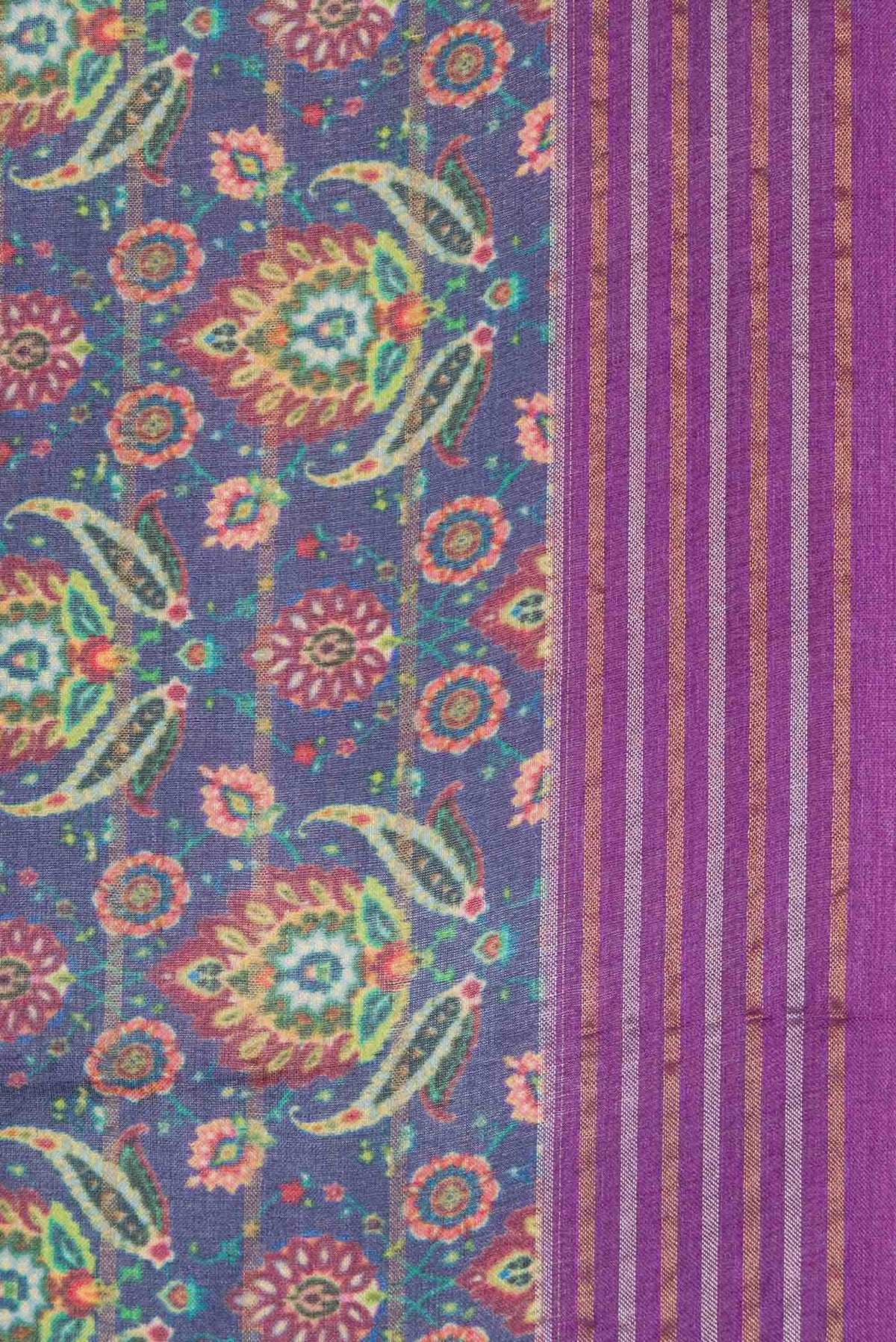 Blue Tussar Silk Saree