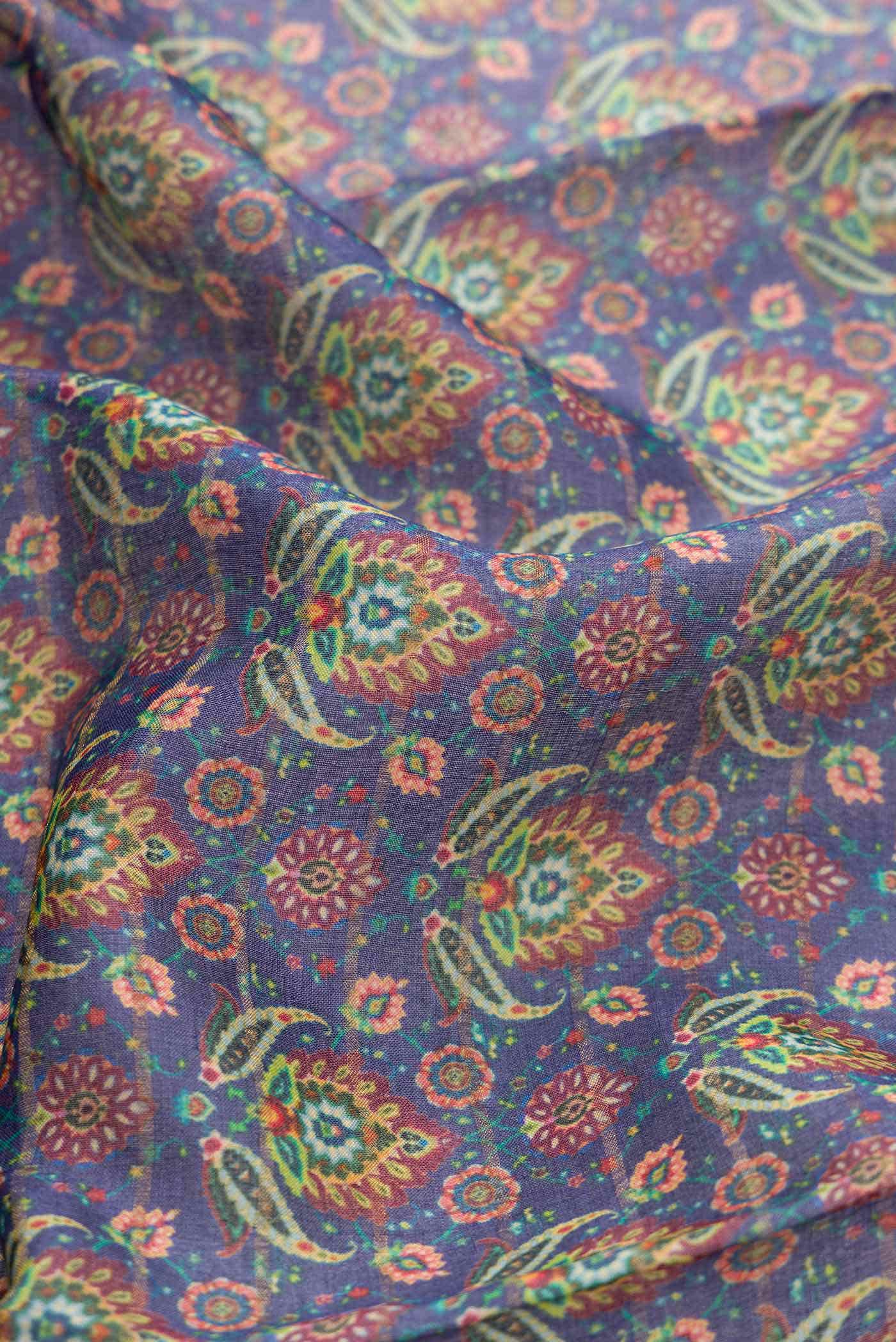 Blue Tussar Silk Saree