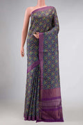 Blue Tussar Silk Saree
