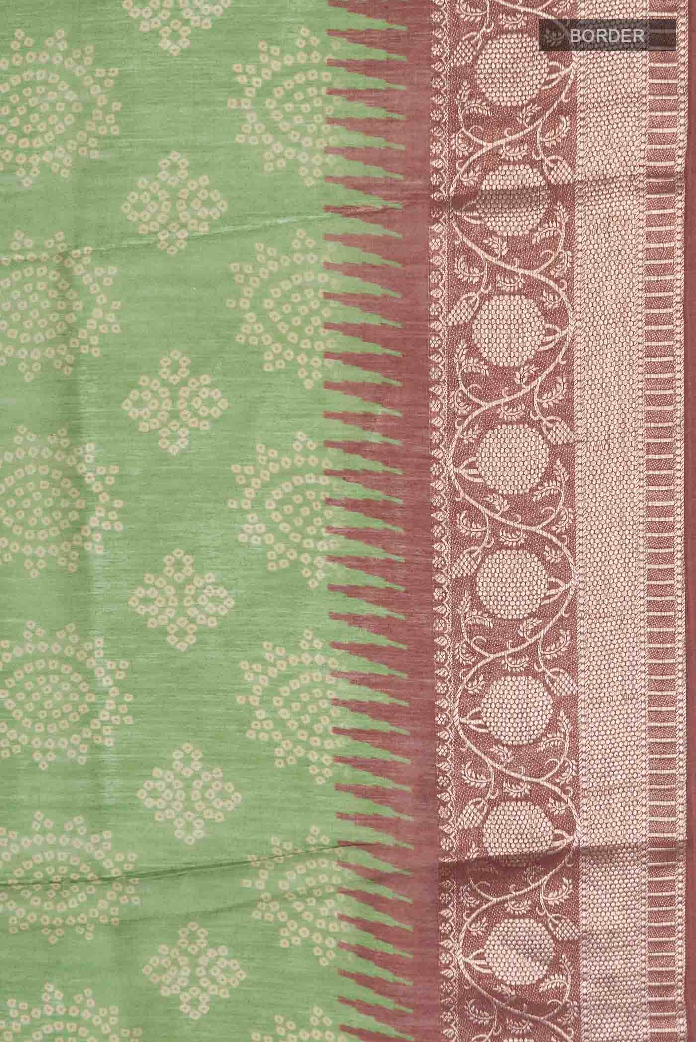 Green Tussar Silk Saree