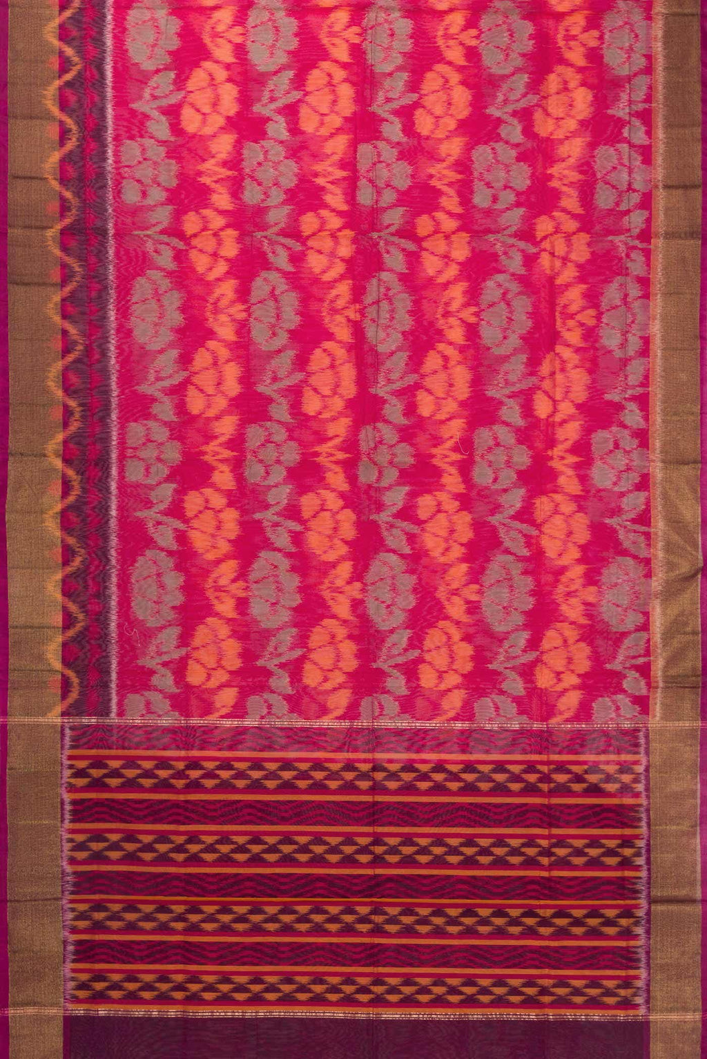 Maroon Silk Cotton Saree