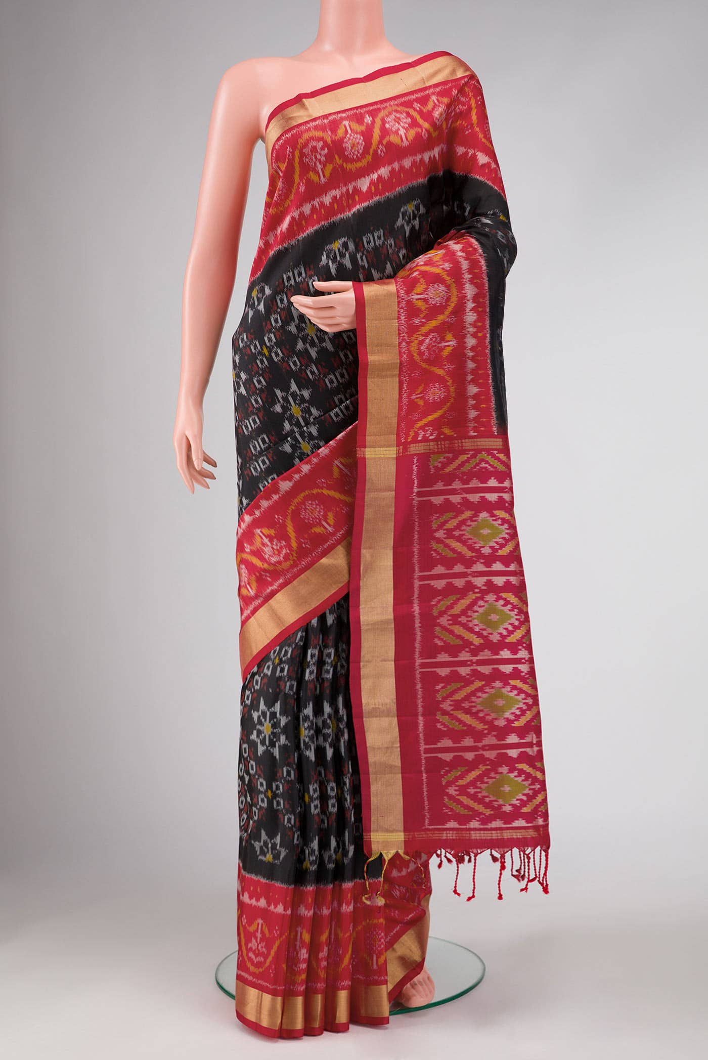 Black Dual Tone Soft Silk Saree
