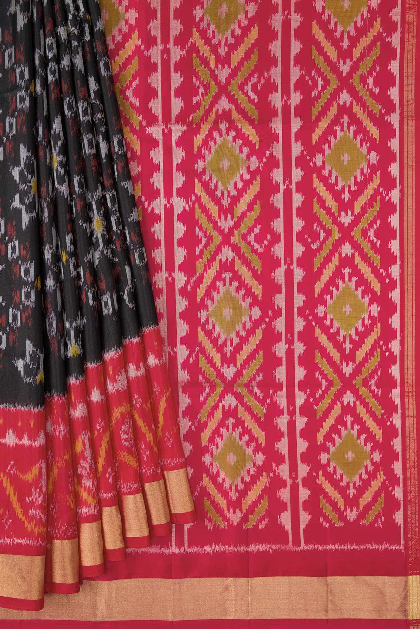 Black Dual Tone Soft Silk Saree
