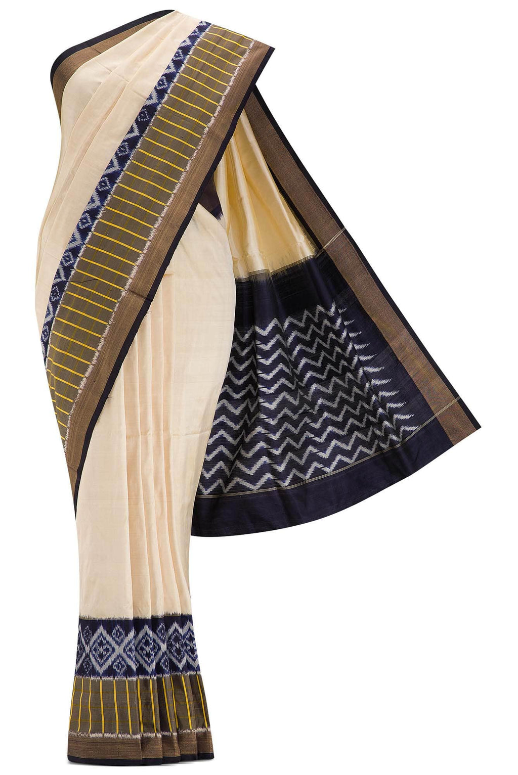Sandal Dual Tone Double Ikat Saree