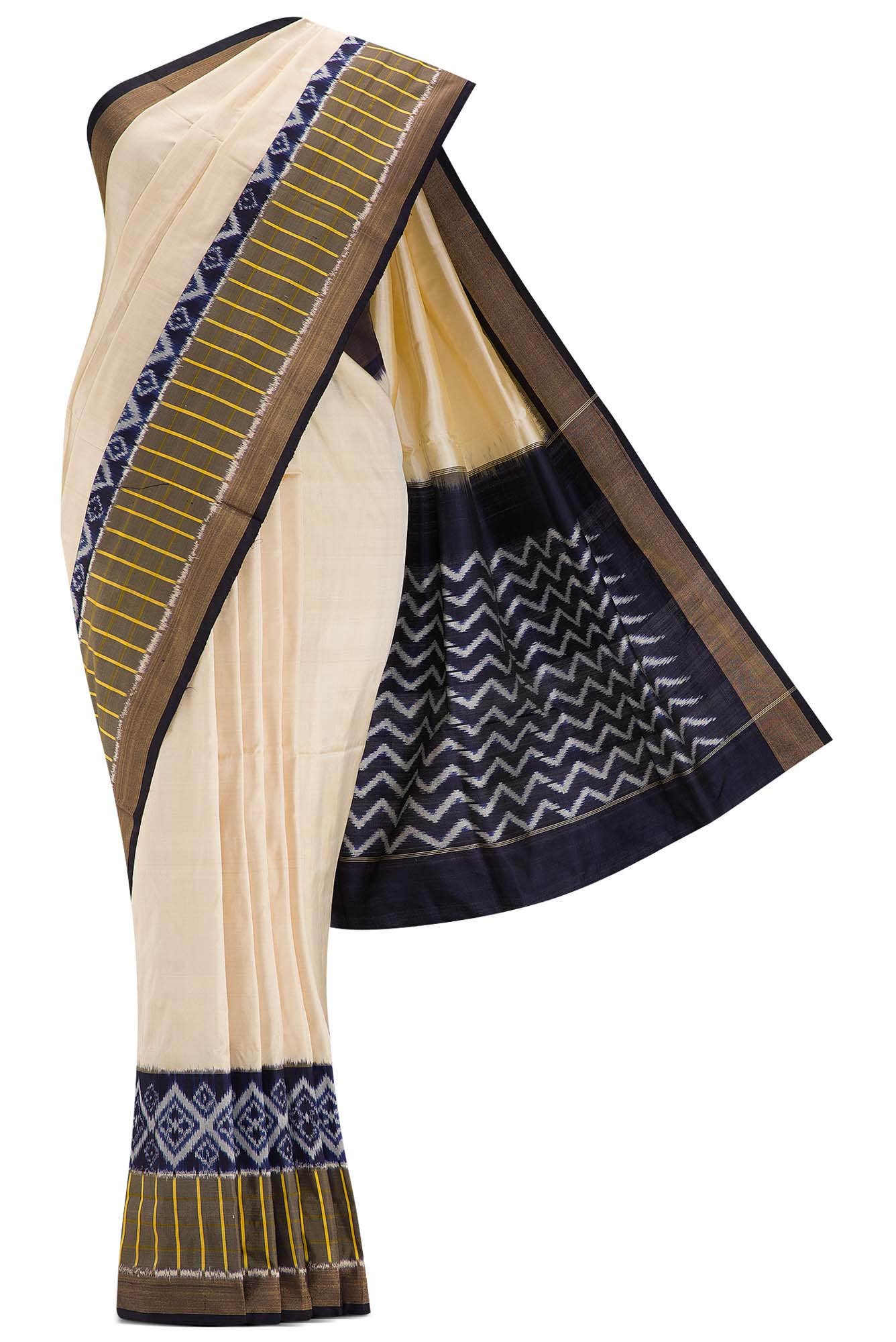 Sandal Dual Tone Double Ikat Saree