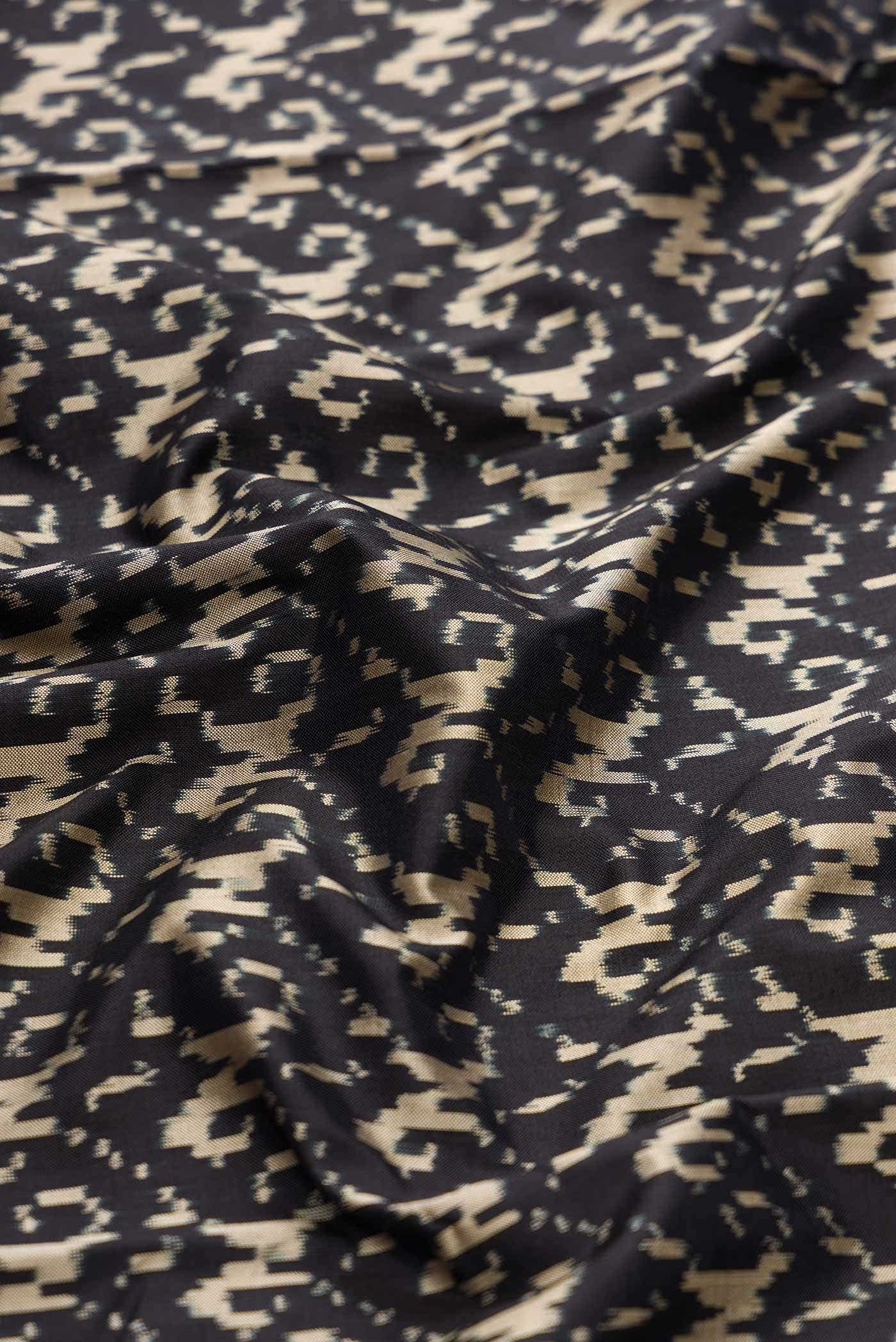 Black Double Ikat Saree