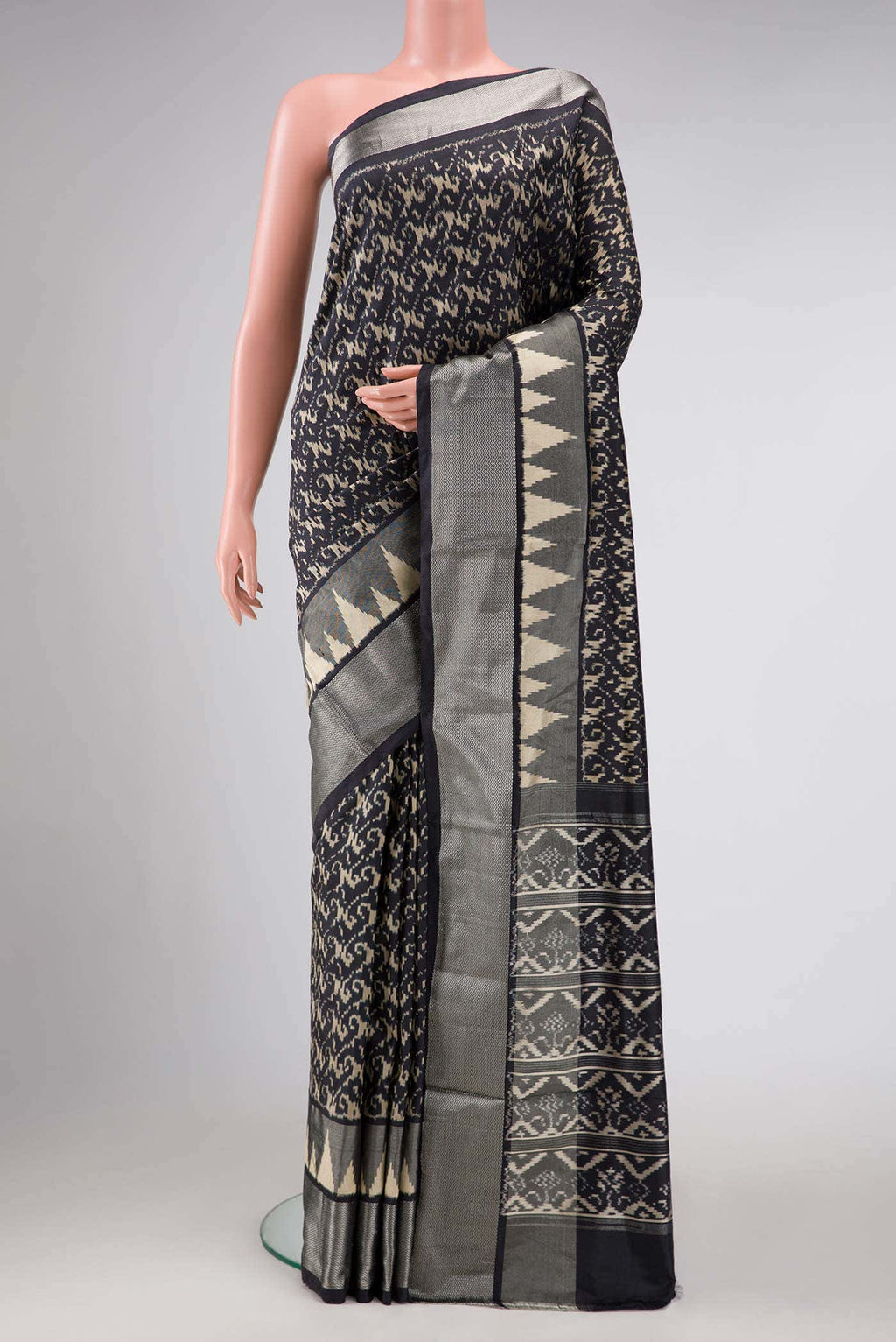 Black Double Ikat Saree