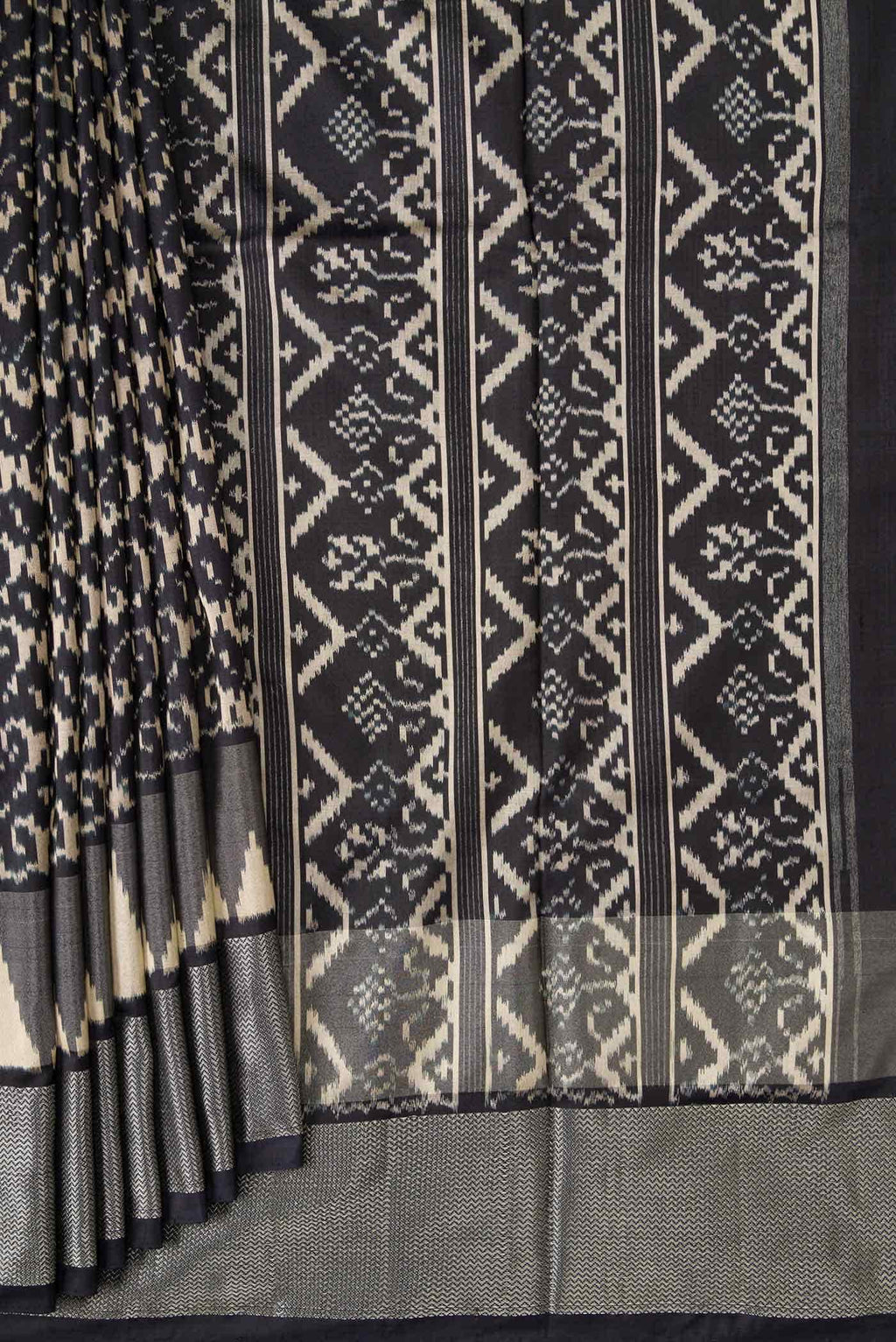 Black Double Ikat Saree