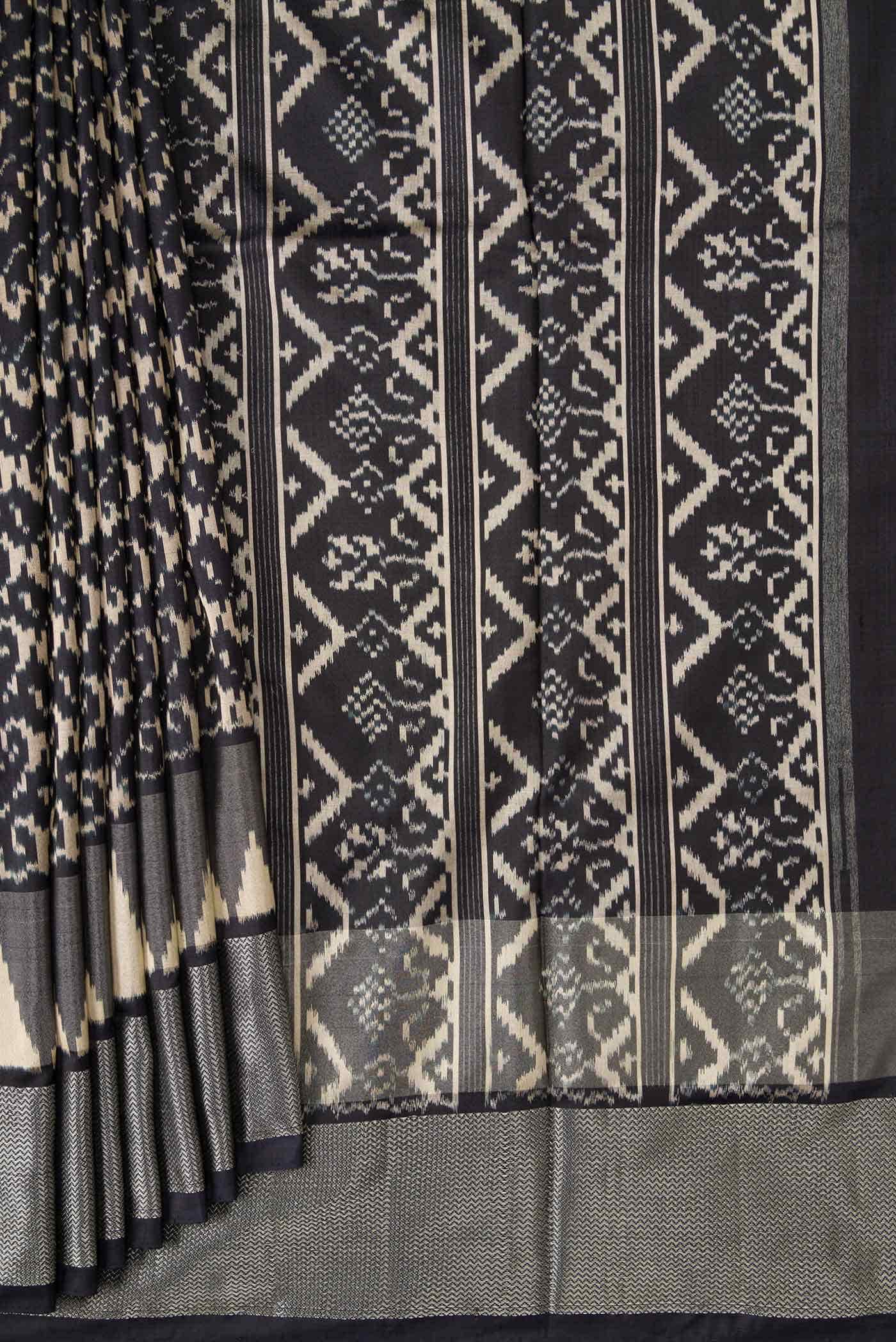 Black Double Ikat Saree