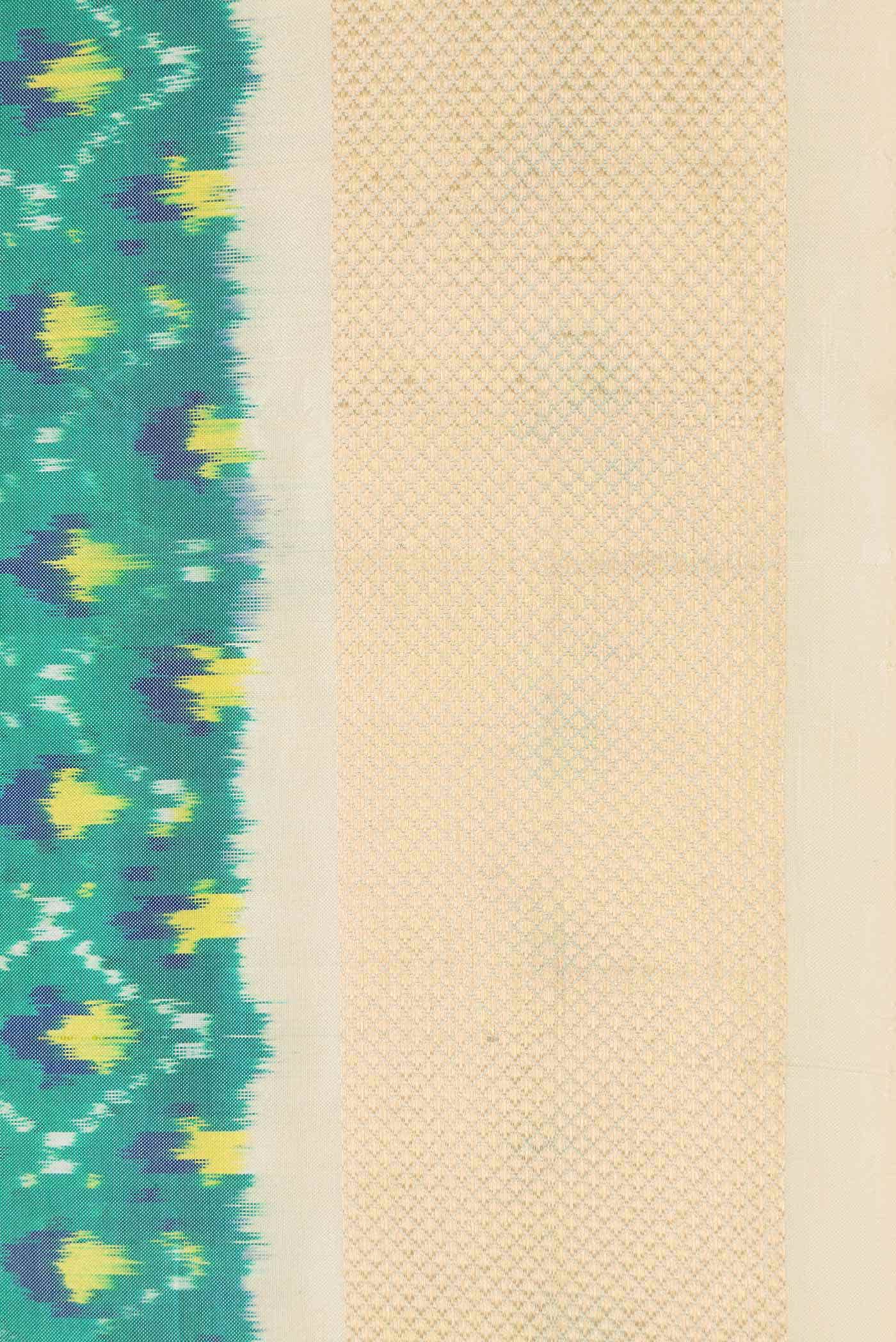 Green Dual Tone Double Ikat Saree