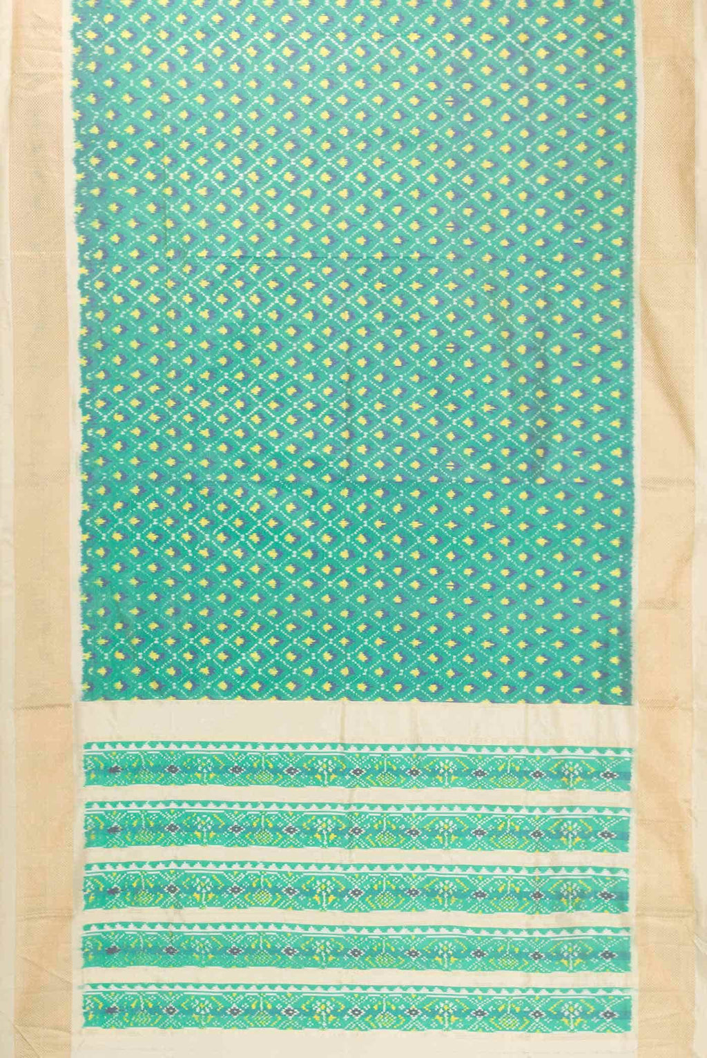 Green Dual Tone Double Ikat Saree