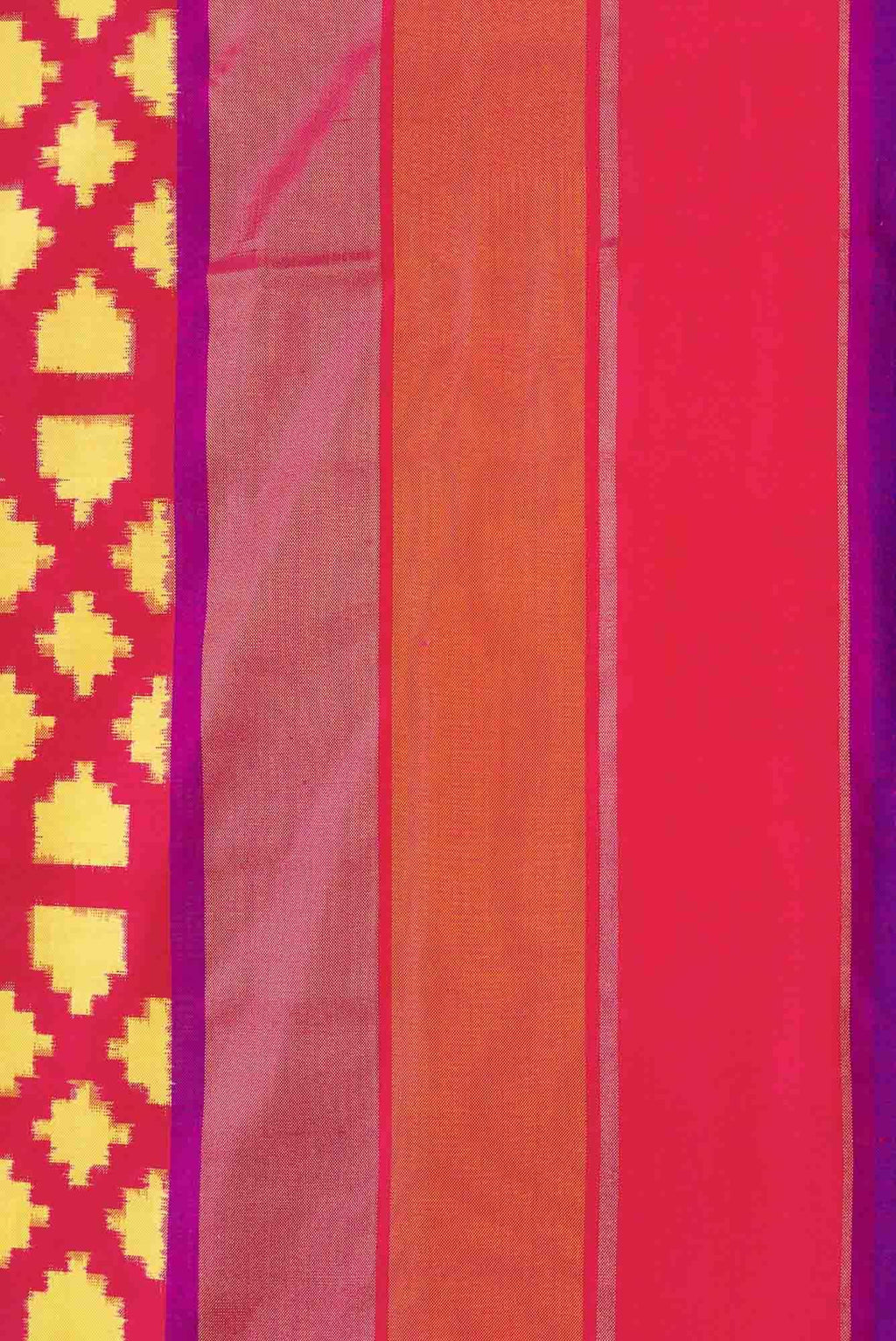 Yellow Dual Tone Double Ikat Saree