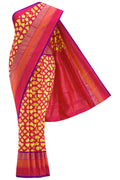 Yellow Dual Tone Double Ikat Saree