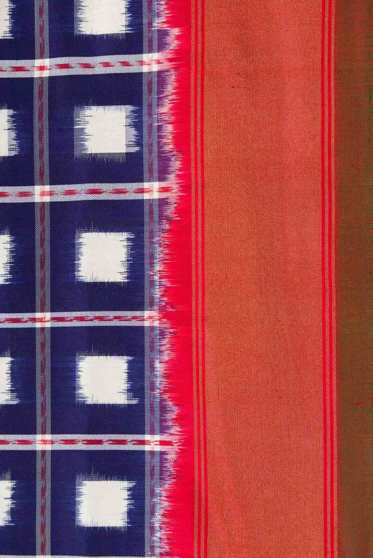 Navy Blue Dual Tone Pochampally Silk Saree
