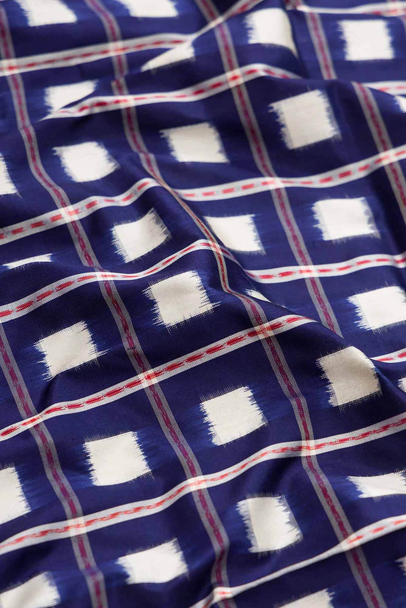 Navy Blue Dual Tone Pochampally Silk Saree