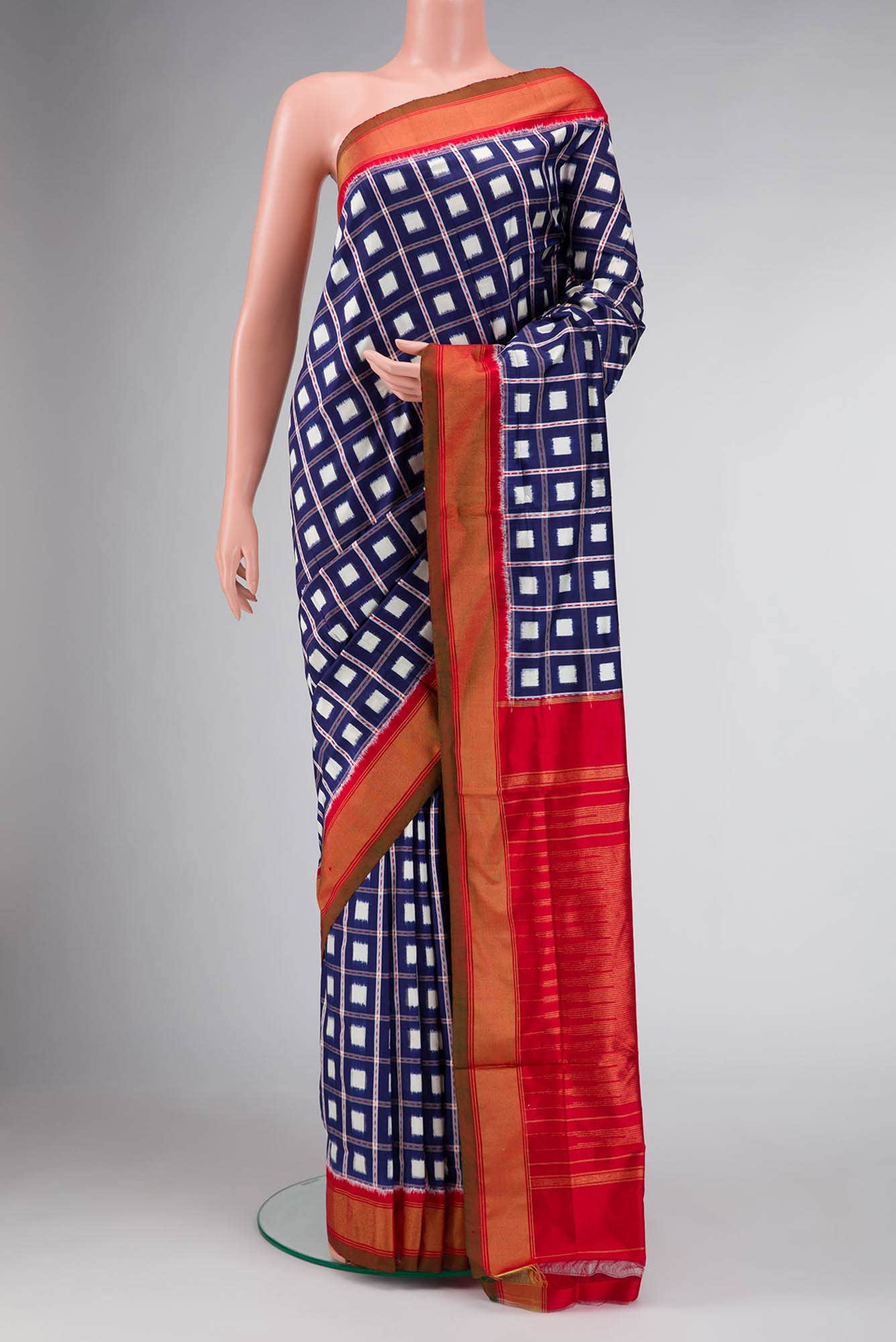 Violet Dual Tone Double Ikat Saree