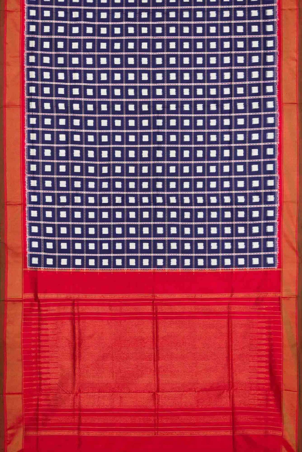 Navy Blue Dual Tone Pochampally Silk Saree