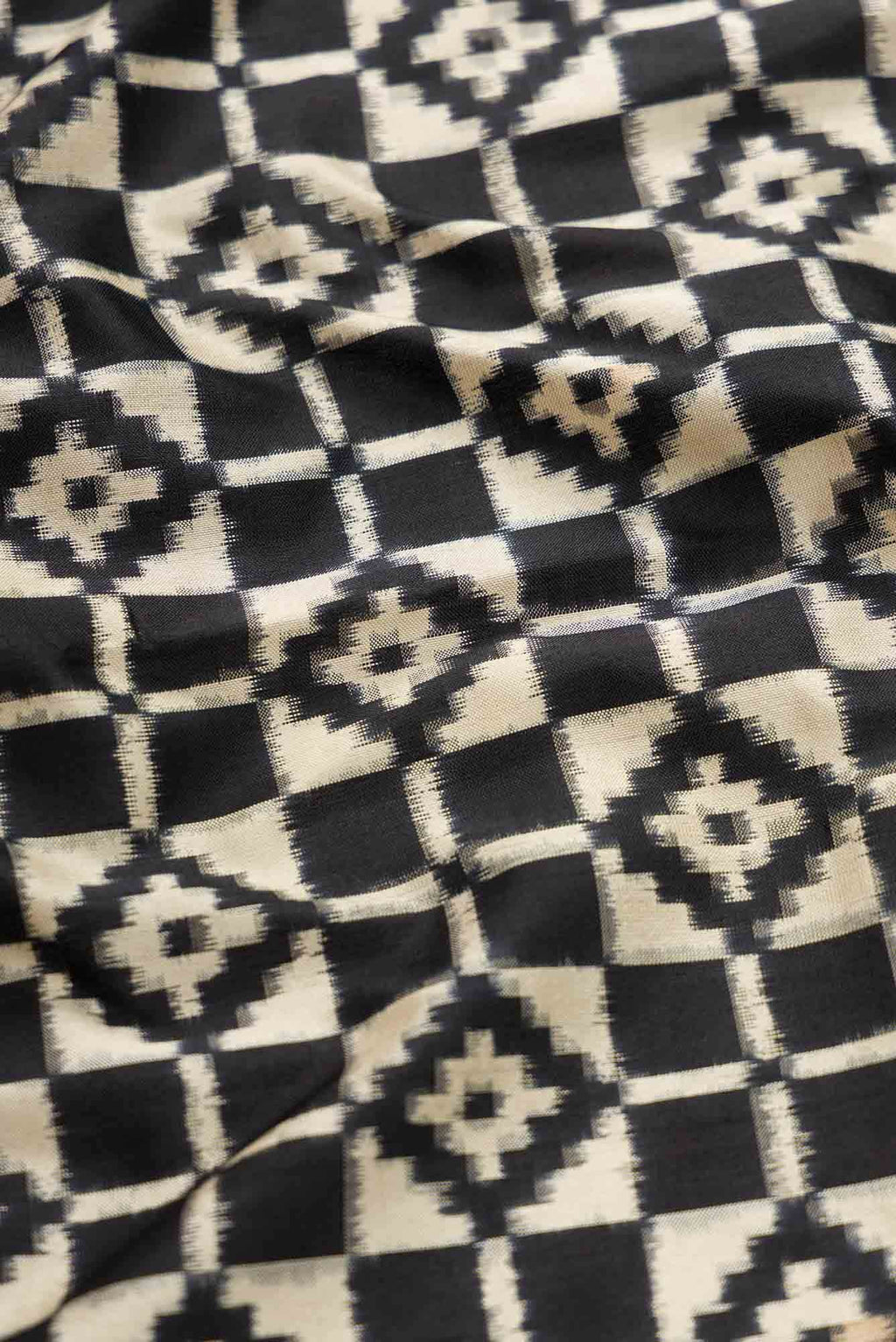 Black and White Dual Tone Double Ikat Saree