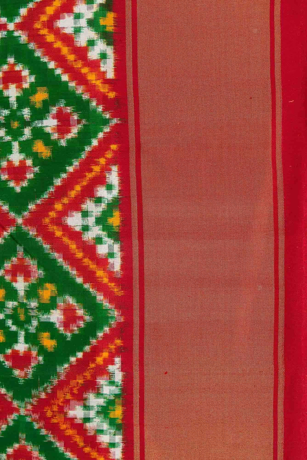 Green Dual Tone Double Ikat Saree