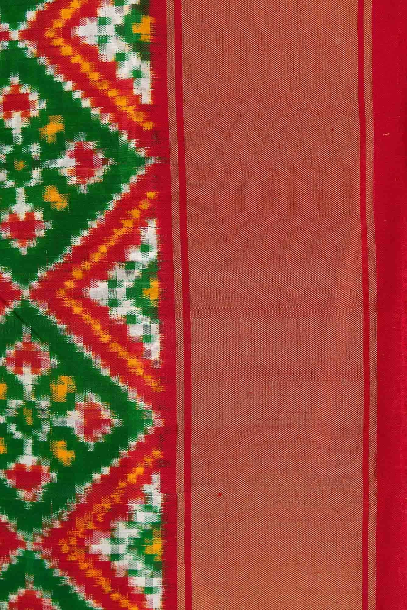 Green Dual Tone Double Ikat Saree