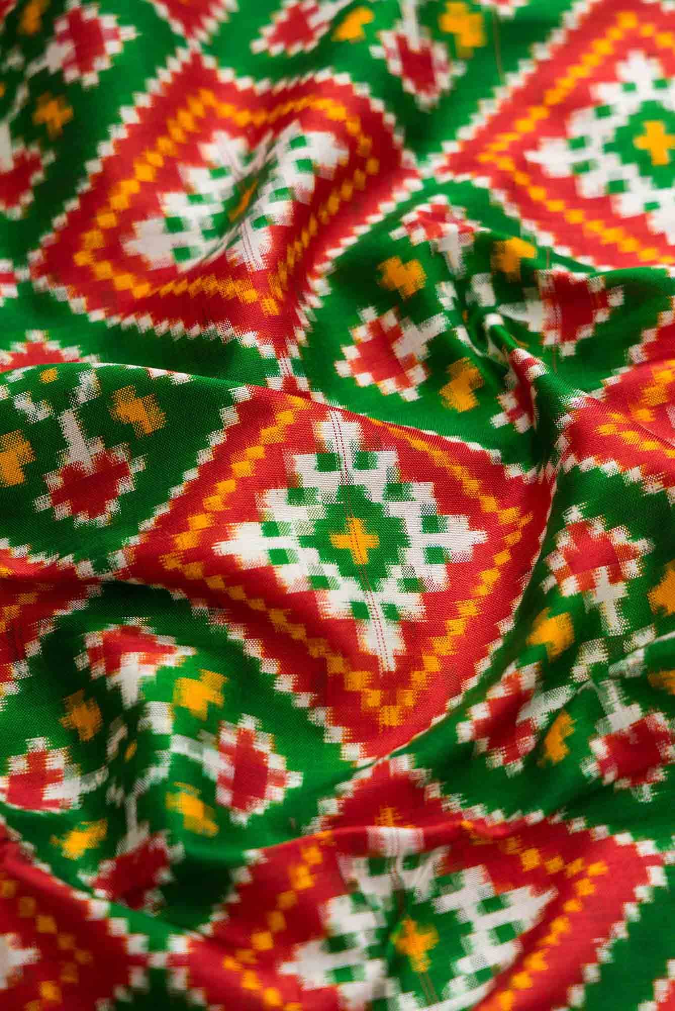 Green Dual Tone Double Ikat Saree