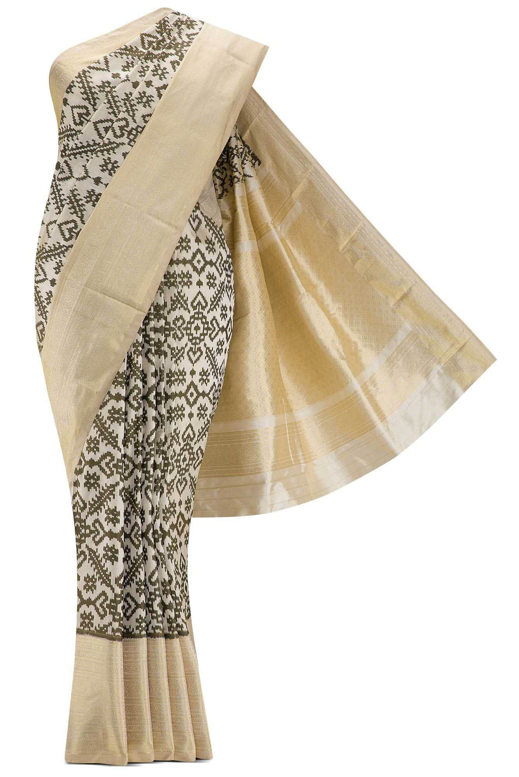 Sandal Dual Tone Double Ikat Saree