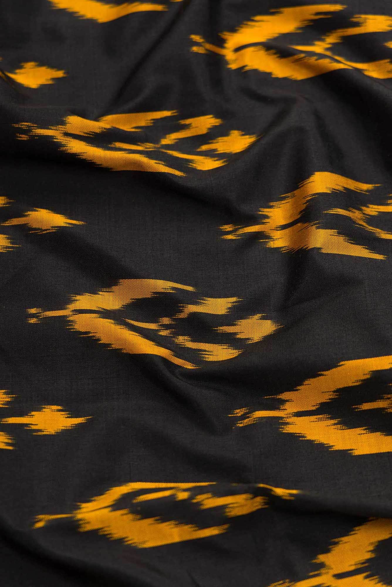 Black Dual Tone Double Ikat Saree
