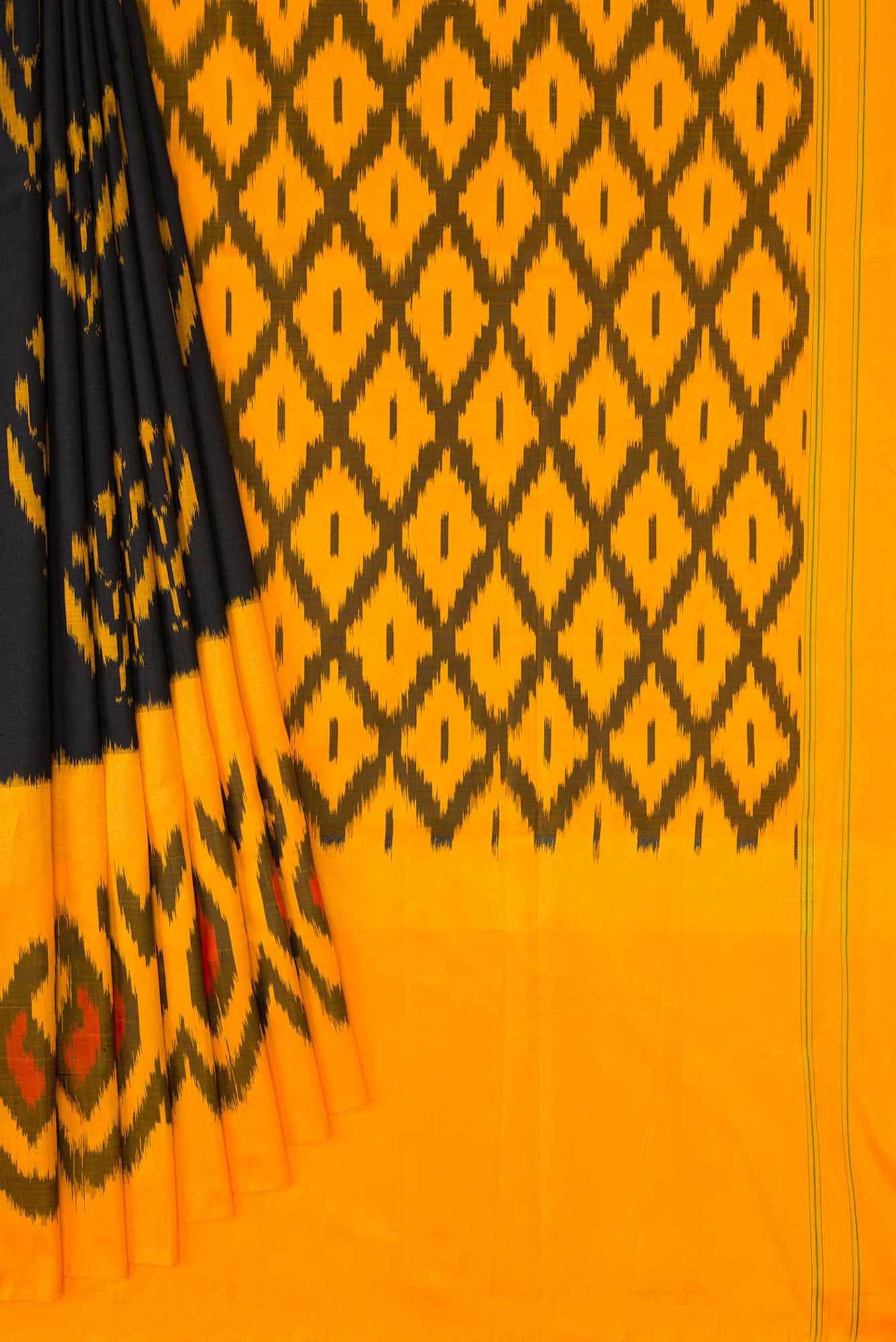 Black Dual Tone Double Ikat Saree