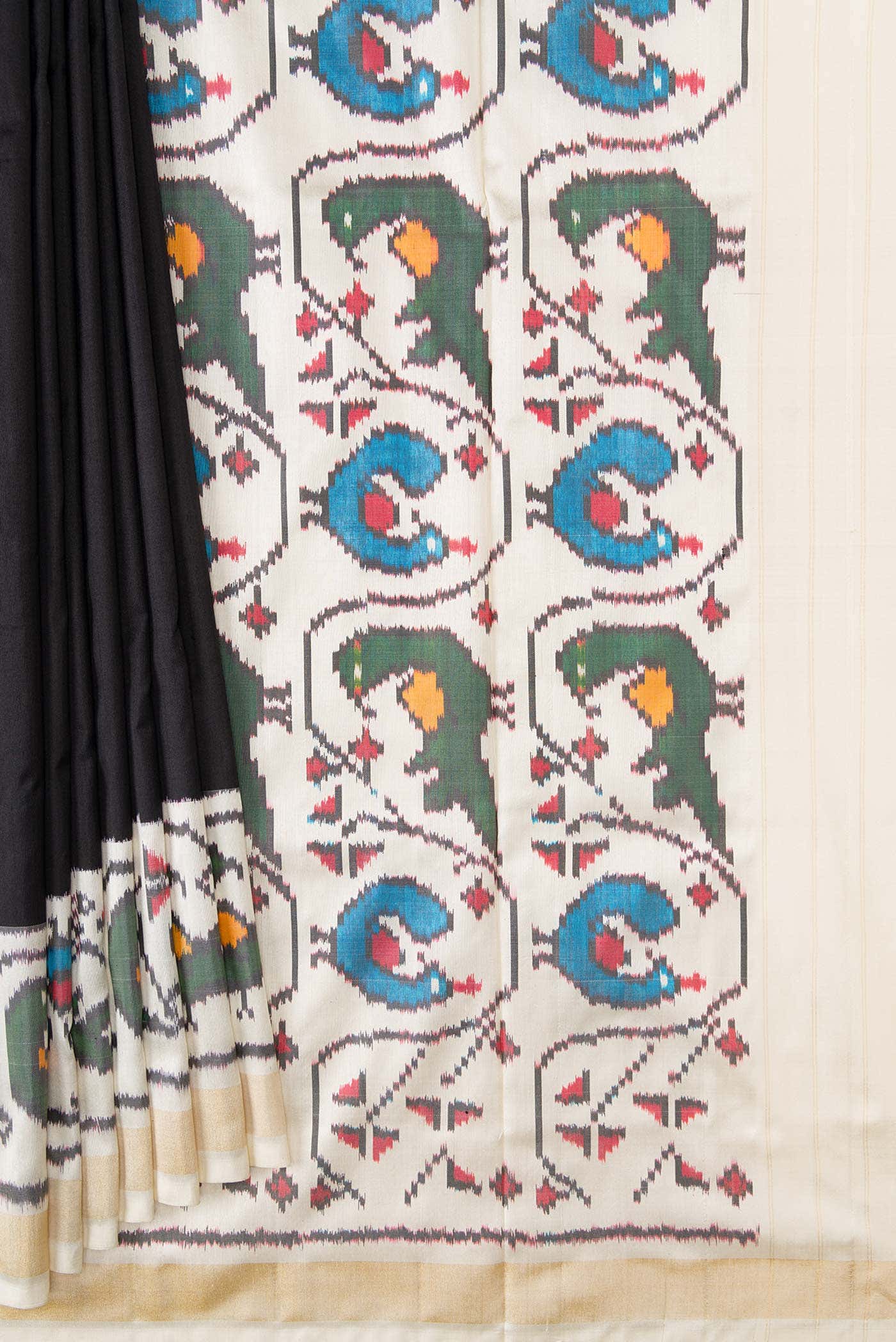 Black Double Ikat Saree