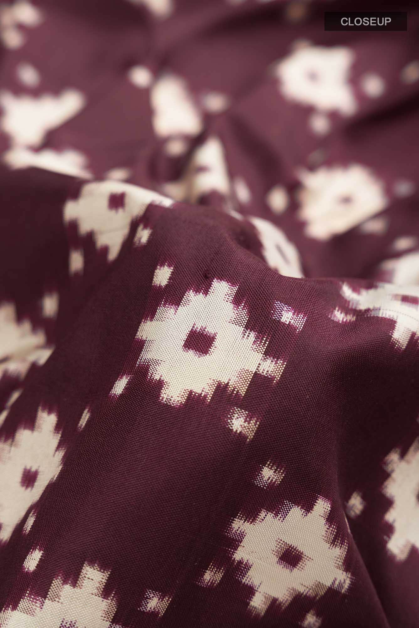 Brown Pochampally Silk Saree