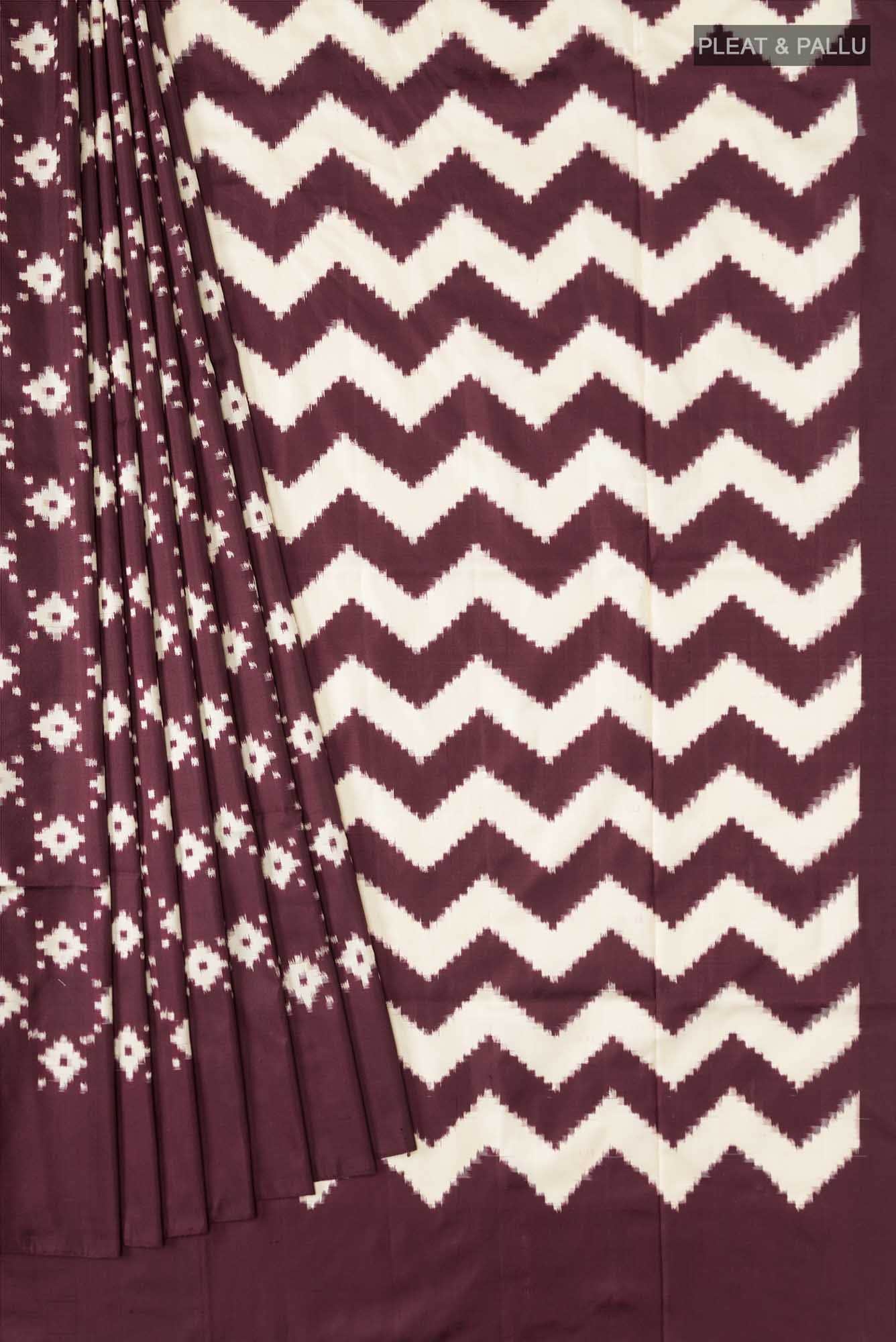 Brown Pochampally Silk Saree
